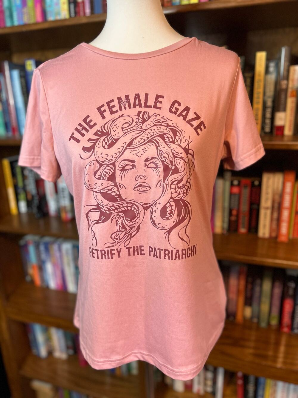 Medusa petrify the patriarchy tee in pink medium